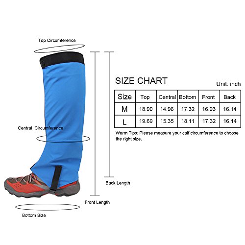 Hfuear Hiking Gaiters, Breathable Waterproof Walking High Leg Gaiters High Leg Gaiters Boot Shoes Cover for Research Climbing Fishing Hunting Trimming Grass-Blue