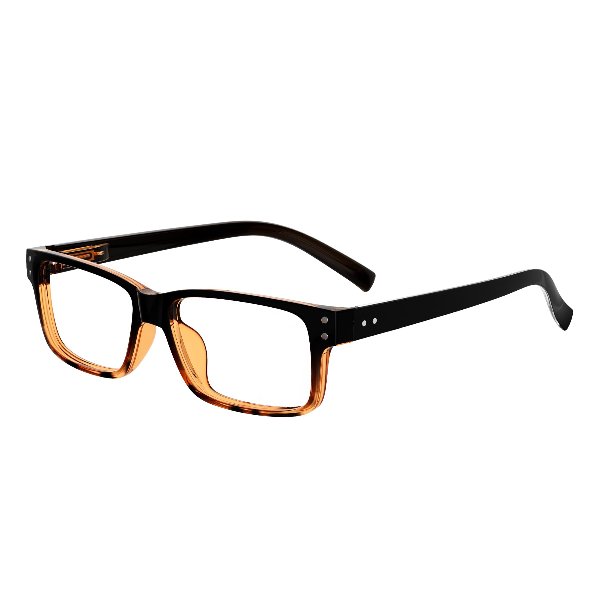 Eyekepper Spring Hinges Vintage Reading Glasses Men Readers (Black-Yellow Torotoise Frame)