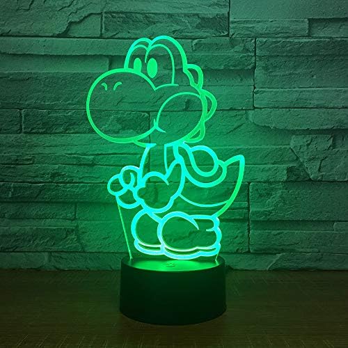 Orangeww Night Light for Kids 3D Illusion Night Light/3D Optical Illusion Table Desk Lamp /7 /Christmas Halloween Birthday Gift/Yoshi Mario [Energy Class A++]