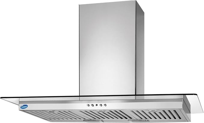 Glen 60cm 1000 m3/hr Chimney (6062 SS BF-LTW, 3 Baffle Filters, Steel/Grey)
