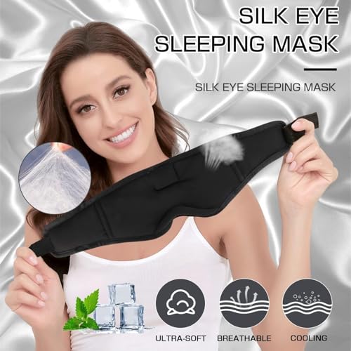 Máscara de sueño LC-dolida con auriculares Bluetooth, antifaz para dormir sin presión ocular, auriculares nocturnos para dormidores de lado, regalo ideal y esencial de viaje
