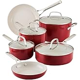 KitchenAid 84845 10-Pc. Hard Anodized Nonstick Ceramic Cookware Set - Empire Red