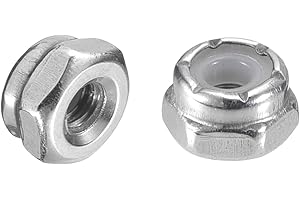 uxcell 10Pcs #4-40 Nylon Insert Hex Lock Nuts, 304 Stainless Steel Self-Locking Nylon Insert Stop Nut for Industrial Construc