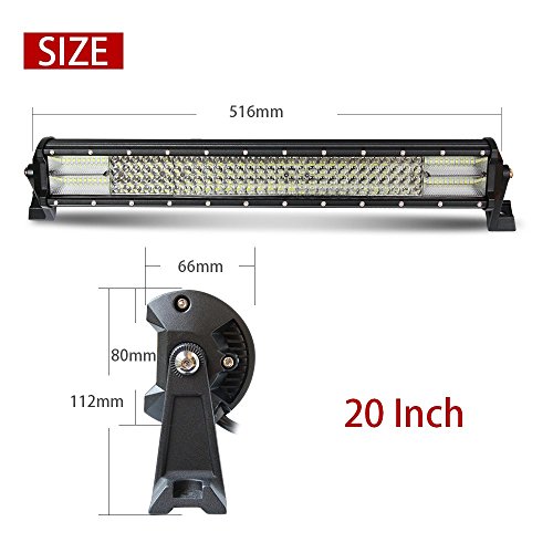 【The New】Led Light Bar 12D CREE 20" Super bright Flood Spot Combo Work Light Driving Lights Fog Lamp Waterproof for Off-road Vehicle, ATV, SUV, UTV, 4WD, Boat- Black, JG-9643D-468W, Colight