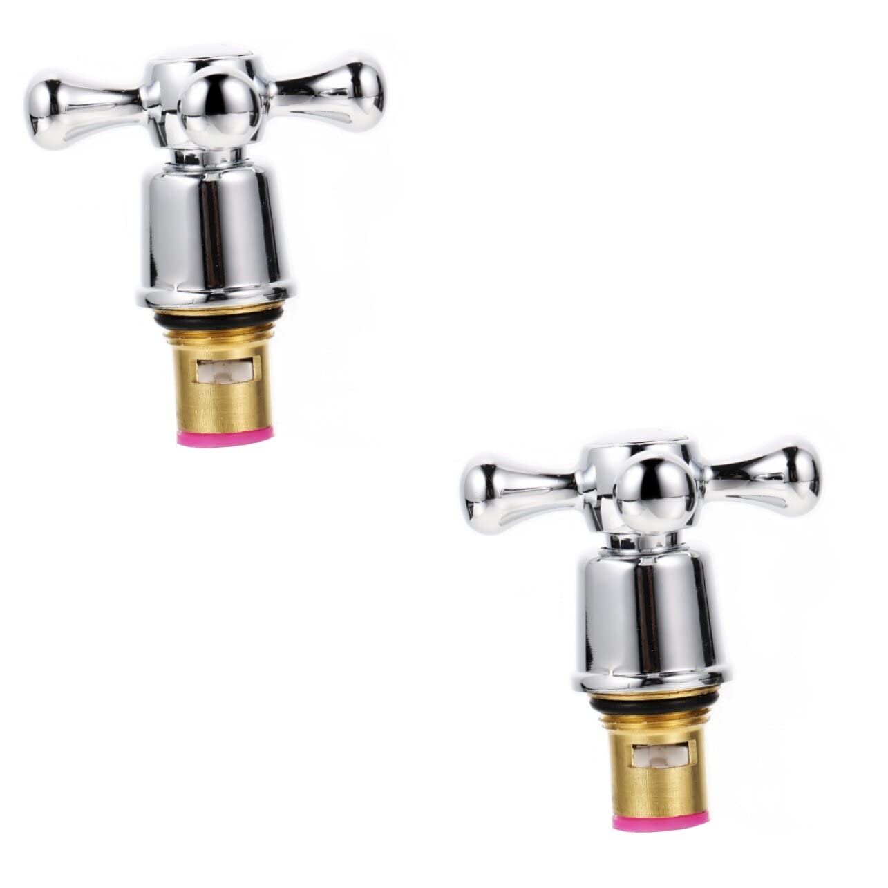 KONTONTY 2 pcs Faucet Handle Hot Cold Replacement Knob Handles for Shower Sink Bathroom Kitchen Tap