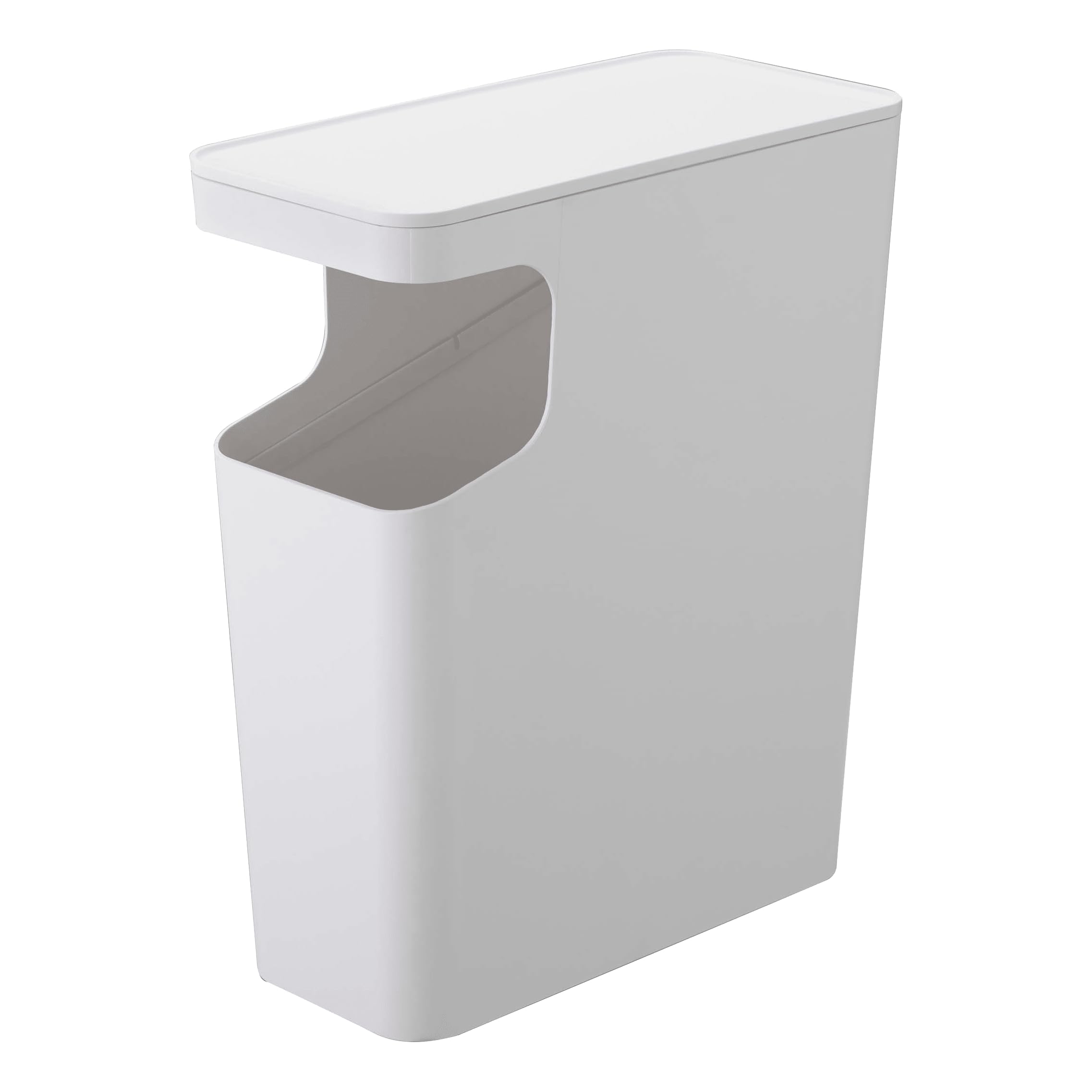 YAMAZAKI home Tower Side table and Trash can White, ABS Resin