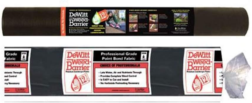 DewittWeed-Barrier Pro Landscape Fabric, 3.0 oz, Black, 6' x 300' - Heavy-Duty Growth Control, Water & Nutrient Permeable Ground Cover for Gardens, Pathways & Commercial Landscaping