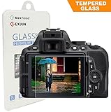 Nikon D5300 D5500 LCD Tempered Glass Screen Protector, Poyiccot Optical 9H Hardness 0.3mm Ultra-Thin DSLR Camera Tempered Glass for Nikon D5300 D5500