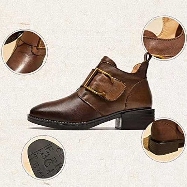 GYPING GYPING Dames Herfst Casual Lederen Enkellaarzen Outdoor Warm Lederen  Schoenen Werk Wandelen Martin Laarzen