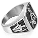 Retro Vintage Stainless Steel Masonic Ring Size 7-15