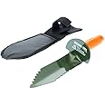 SE Prospector’s Choice Dual Serrated Edge Digger Trowel for Gardening or Gold Prospecting, Includes Carrying Sheath, 12 Inch