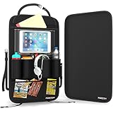 Premium Quality Backseat Car Organizer With Bonus Kick Mat Seat Back Protector By FORTEM With Built-In iPad/Tablet Holder Cargo Storage For Baby Stroller & Kid Travel Accessories - UPDATE Version