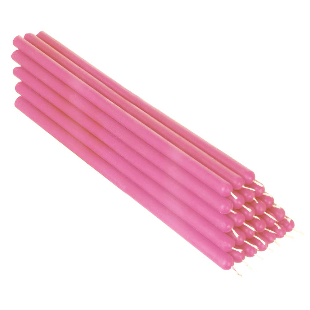 NKlaus 25x Rose Beeswax 26cm sootfree Table Candles Coloured Easter Candles Ritual Candle Wedding Candles drip Candles 36349