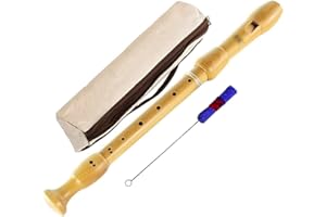 ZRAGEK Recorders Instrument, German Recorders 8 Holes for Beginners, Baroque Recorders 3 Piece for Professional, Maple Wood F Key Alto Flute Instrument, with Cleaning Stick, Storage Bag