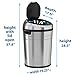 iTouchless Glide 18 Gallon Sensor Trash Can with Wheels and AbsorbX Odor Control System, Stainless Steel, 68 Liter Automatic Kitchen or Office Garbage Bin