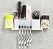 Home-organizer Tech Wall Mounted Toothbrush Holder Bathroom Storage Organizer Set Toothbrush Holder Mounted Dispenser Sets Tooth Brush Organizer and Bathroom Storage Organizer Set for 5 Brushes