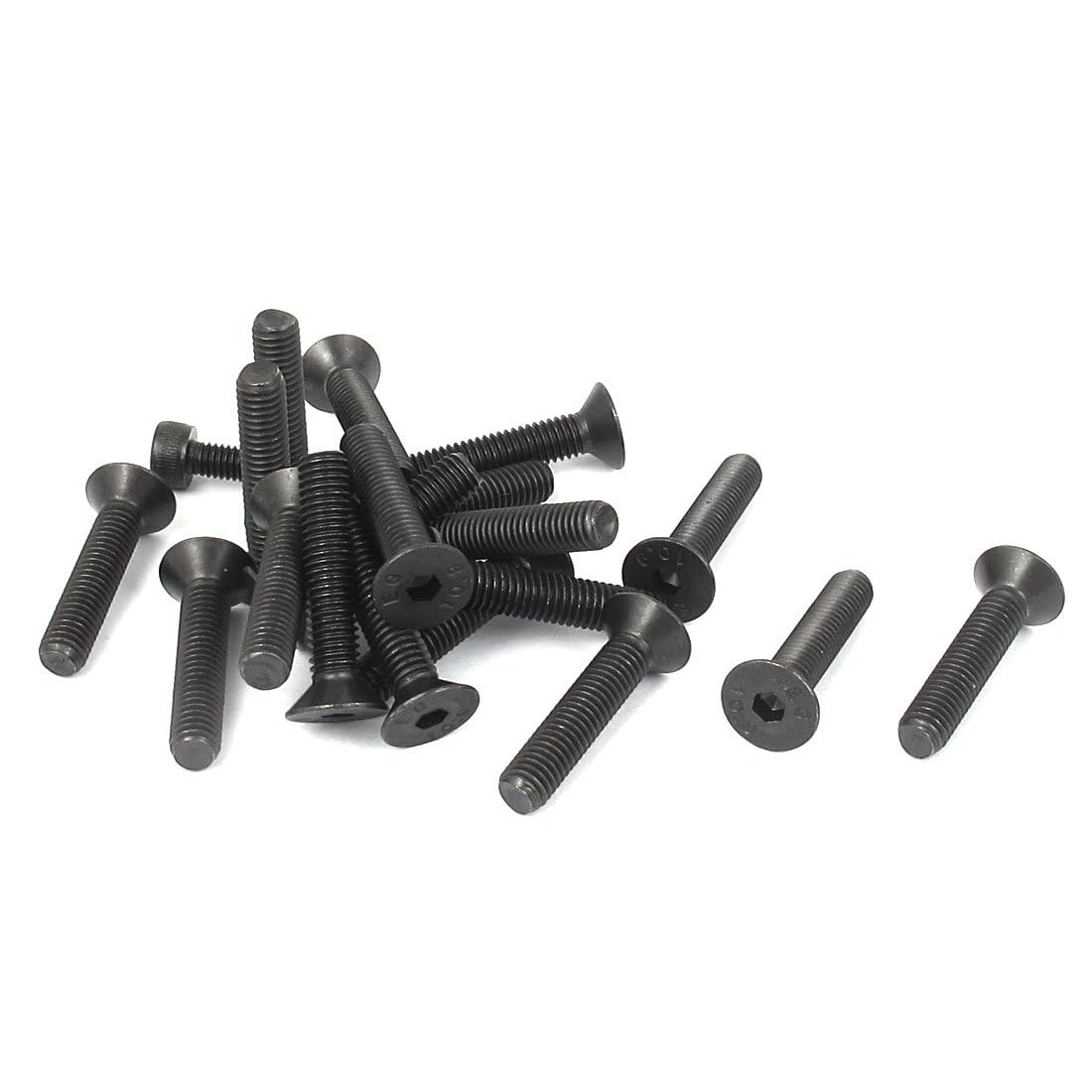 TA-VIGOR 20Pcs Hex Socket Countersunk Head Screw Bolts, M5 x 25mm Alloy Steel Flat Head Socket Cap Screws Bolts Fasteners for Bicycle Motorcycle Repair, Machinery, Household Appliances, Black