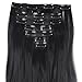 Lelinta 7Pcs 16 Clips 24 Inch Wavy Curly Full Head Clip in on Double Weft Hair Extensions, Dark Black, 24 Inchthumb 4