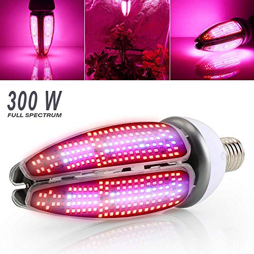 Waterproof 300W LED Grow Light Bulb Full Spectrum,Plant Light for Indoor Plant, 360 Degree Lighting with 480Leds, Plant Lamp for Indoor Garden Greenhouse Hydroponics Grow Tent, E39/E40 Mogul Base - Thumbnail 2