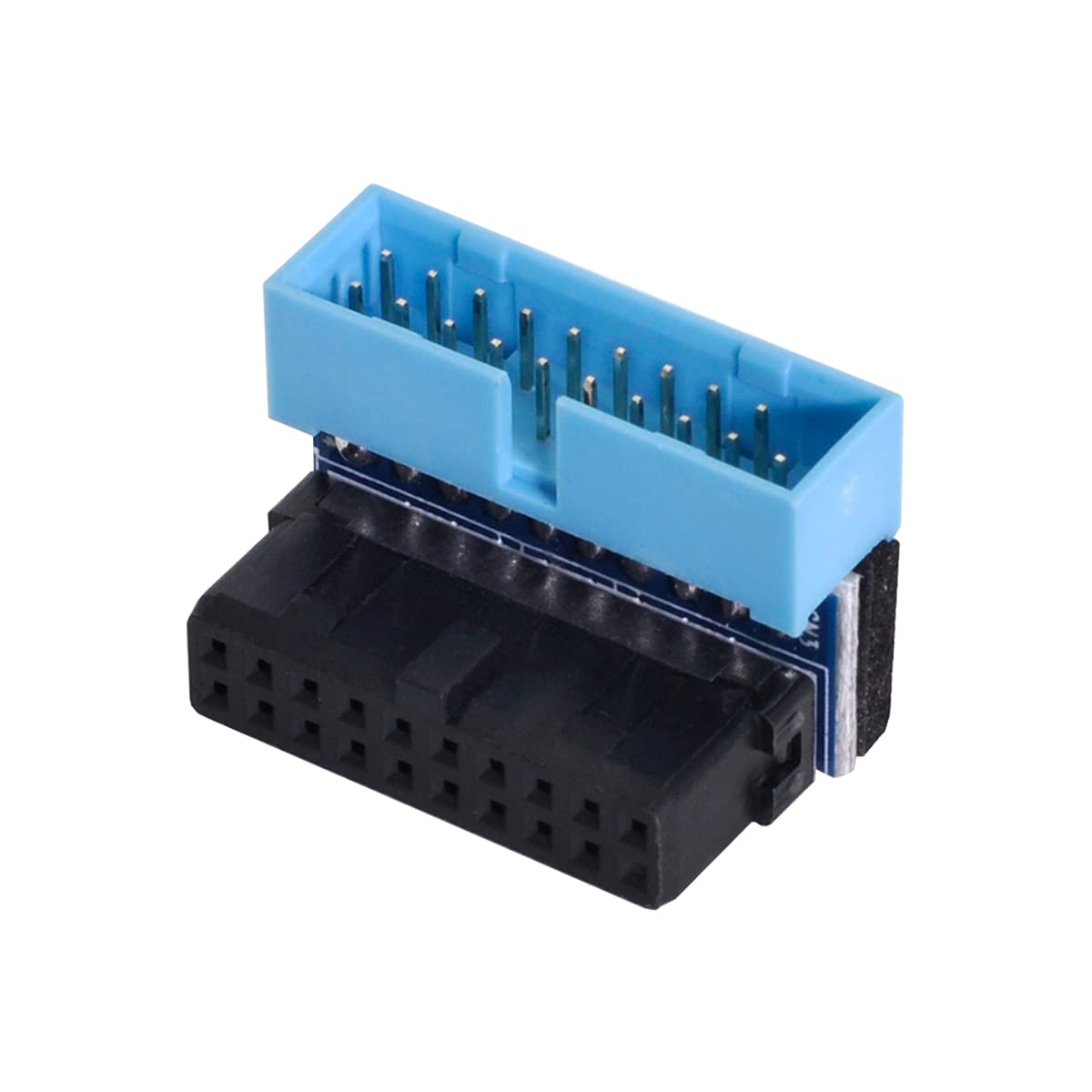 Cablecc USB 3.0 20 Pin Male to Female Extension Adapter 90 Degree Angled for Motherboard Cable