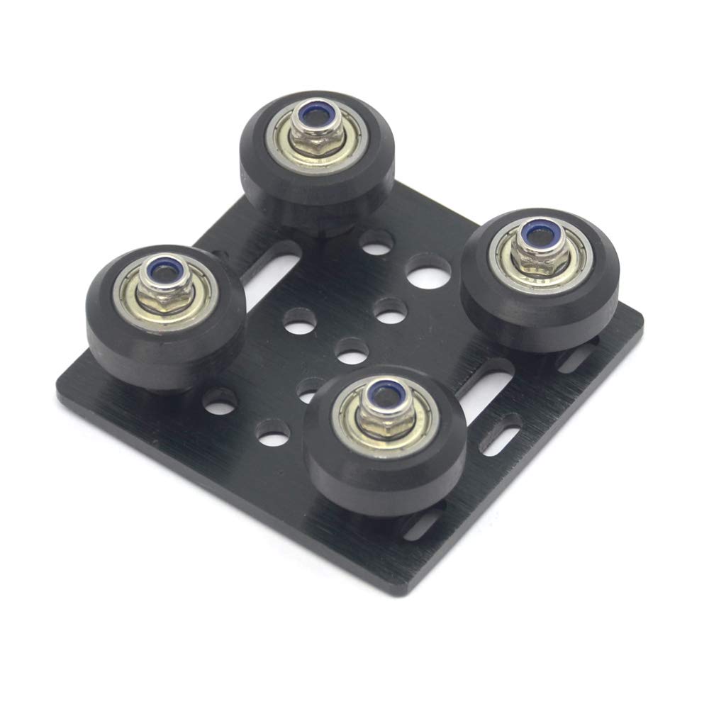 Befenybay Big V-Wheel with Plate for 2020 Aluminum Profile 3D Printer Parts for CNC Kossel Black Wheel: Industrial & Scientific