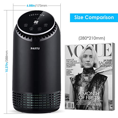 PARTU Air Purifier- The Most Silent Hepa Air Purifiers for Home- Removes 99.97% Smoke, Allergies, Dust, Pollen, Pet Dander, Mold, No Ozone (Available for California)