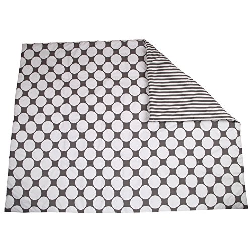 Dots/Pin Stripes Grey/Yellow 4 pc Toddler Bedding Set