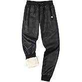 Gihuo Men's Sherpa Lined Athletic Sweatpants Winter Warm Track Pants