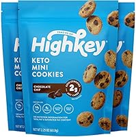 HighKey Snacks Keto Food Low Carb Snack Cookies, Chocolate Chip, 3 Pack - Gluten Free & No Sugar Added, Healthy Diabetic,...