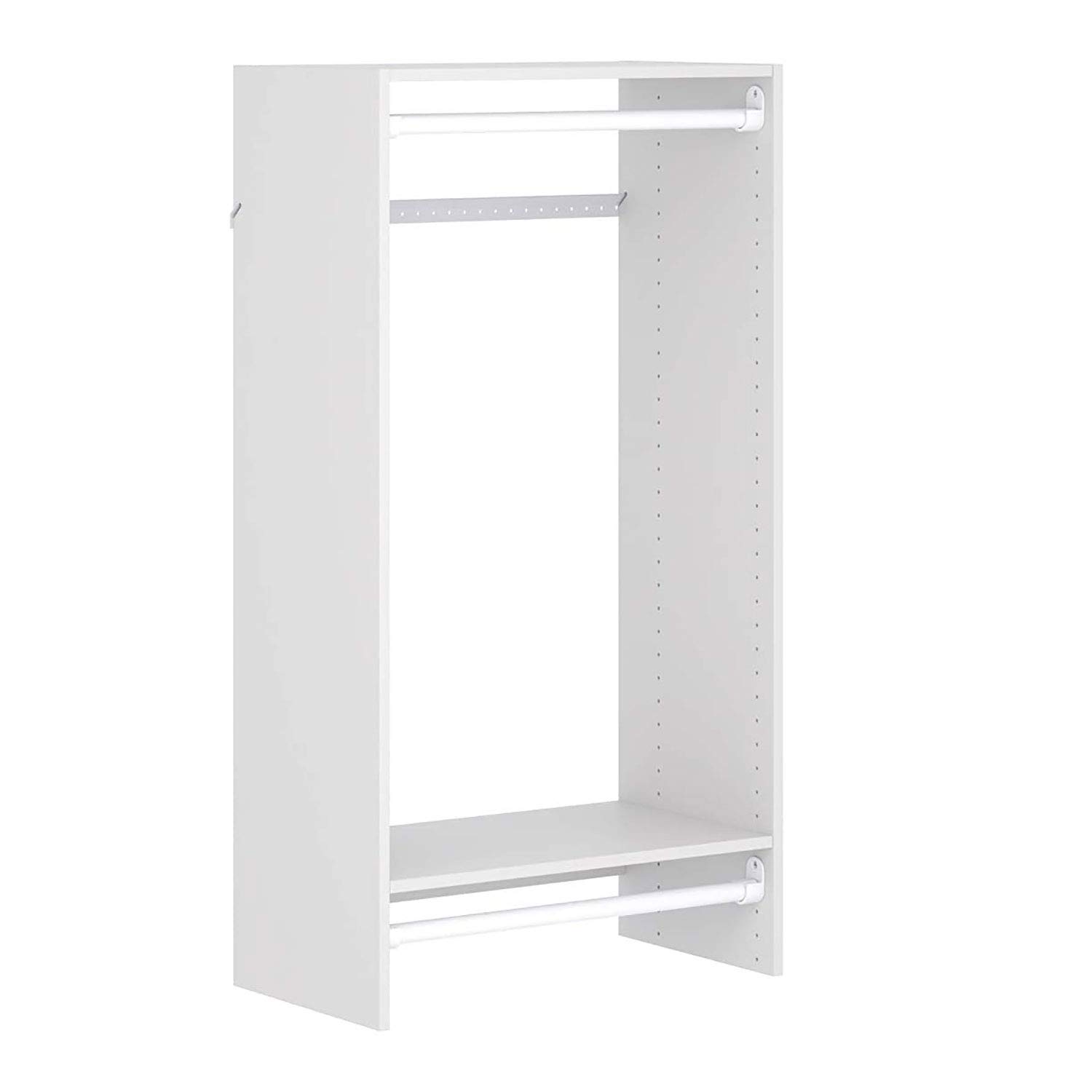 Photo 1 of Factory Sale******Easy Track 680099-WH Composite Wood Constructed Durable Double Hanging Kit Storage Closet Organizer with 2 Shelves and 2 Hanging Rods, White