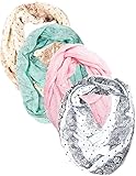 Caramel Cantina Polka Dot Floral Vintage Infinity Scarf 4 Pack