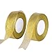 Feyarl Glitter Metallic Gold Ribbon 1-inch Wide by 50-yards (2 rolls X 25yd) Premium Sparkle Ribbon for Crafters Wedding Holiday Home Decoration Gift Wrap Card Making Hair Bows Floral Projects (Gold)