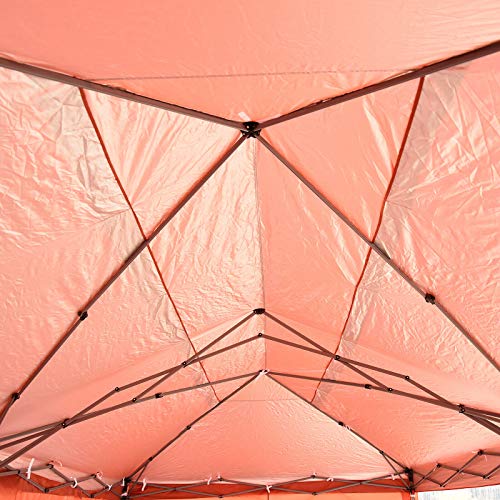 AyaMastro Outdoor Red 10' x 20' Gazebo Canopy Tent Patio Shelter w/Sidewall & Steel Frame with Ebook