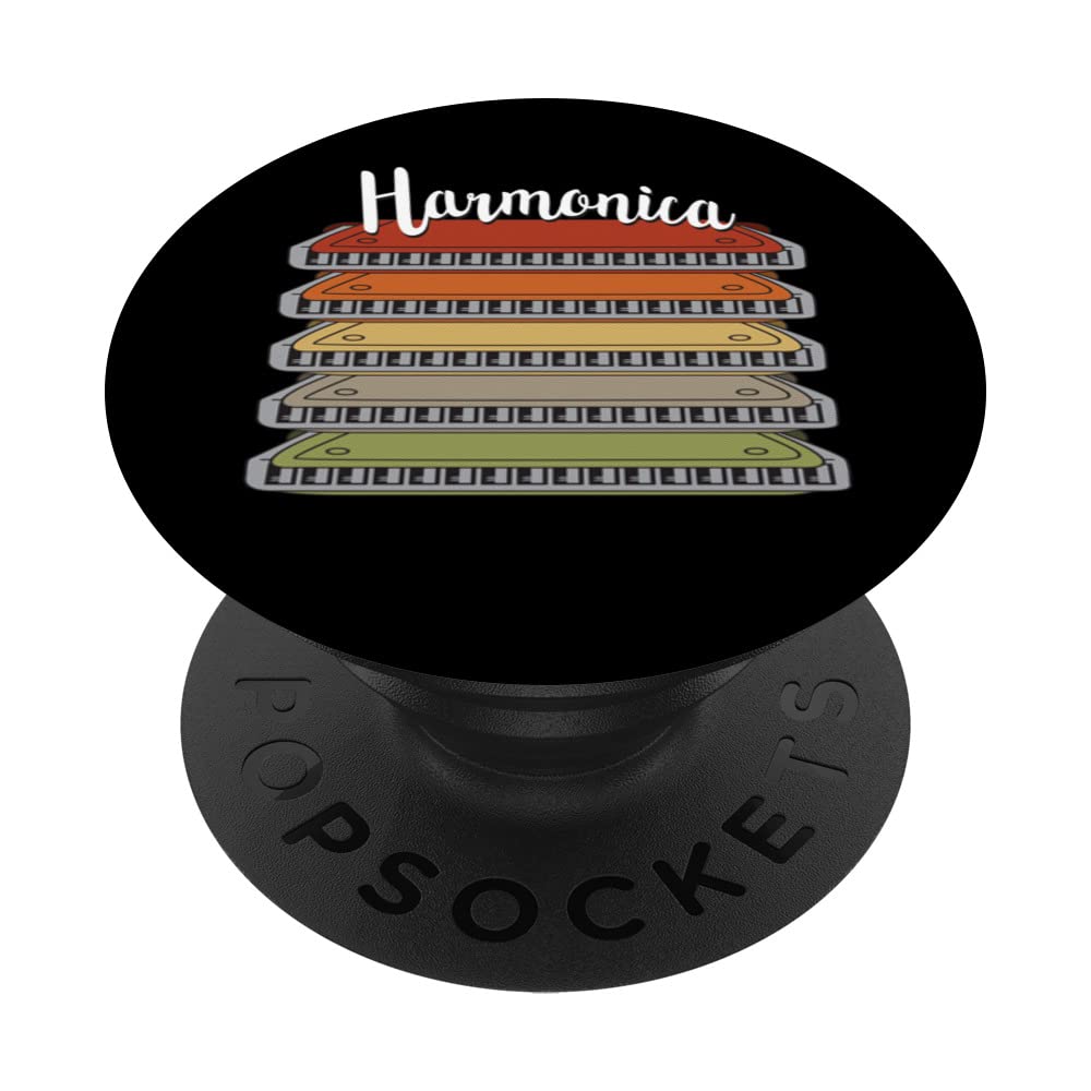 Harmonica Player Mouth Organ Blues Musician Harmonica PopSockets Swappable PopGrip