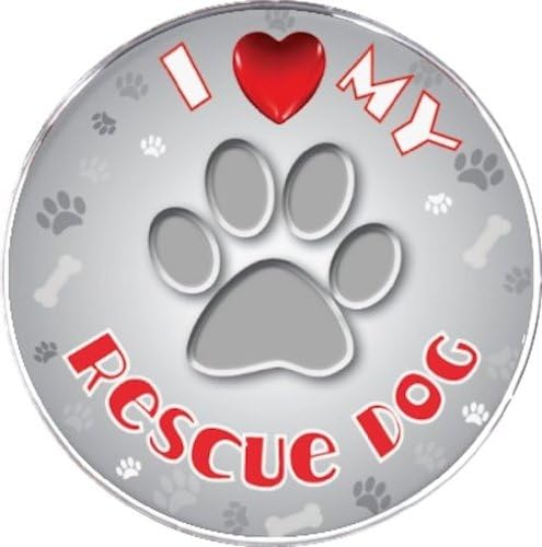 iLeesh I Love My Rescue Dog Reflective Decal