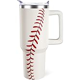 Hqhzaha 40oz Baseball Tumbler Baseball Gifts Stuff for Men Women Gift for Coach Lovers Fan Mom Stainless Steel Cup