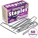 50 6-Inch Garden Landscape Staples Stakes Pins - USA Strong Pro Quality Built to Last. Weed Barrier Fabric, Ground Cover, Soaker Hose, Lawn Drippers, Irrigation Tubing, Wireless Invisible Dog Fence