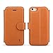 iPhone 5S Case iPhone SE Case, TANNC [Screen Protector Included] Flip Leather Wallet Phone Case [Layered Dandy] - [Card Slot][Flip][Wallet] - For Apple iPhone 5S / SE/5 Devices -Light Brown
