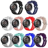 MUZZAI Compatible for Samsung Galaxy Watch 42mm 46mm Bands, 20mm, 22mm Soft Silicone Replacement Bands Compatible for Samsung Galaxy Watch 42mm 46mm, Women Men