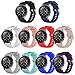 MUZZAI Compatible for Samsung Galaxy Watch 42mm 46mm Bands, 20mm, 22mm Soft Silicone Replacement Bands Compatible for Samsung Galaxy Watch 42mm 46mm, Women Men