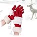 Vbiger Knit Gloves Magic Gloves Winter Warm Mittens Stretchable For Adults (christmas patten)