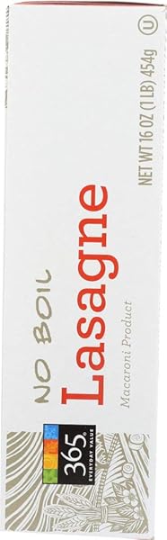 365 EVERYDAY VALUE, NO BOIL LASAGNE, 16 OUNCE
