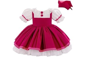 Dressy Daisy Baby Little Girls and Bear Costume Birthday Party Christmas Dress Outfit with Kerchief 6 Months - 3T, Pink