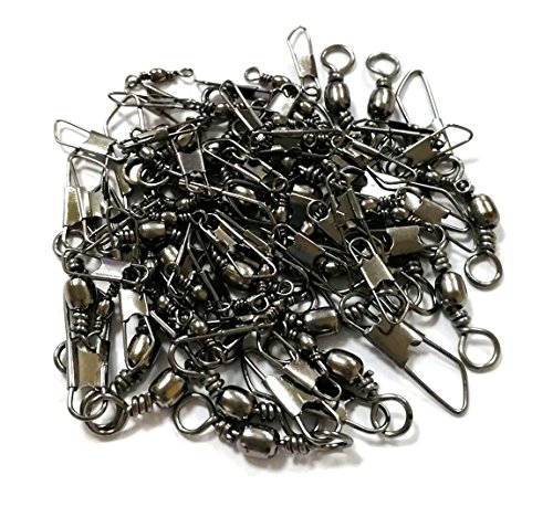 JSHANMEI Angelwirbel Snap Kit Rolling Barrel Swivel mit Sicherheitsverschluss Angelzubehör – Bild 6