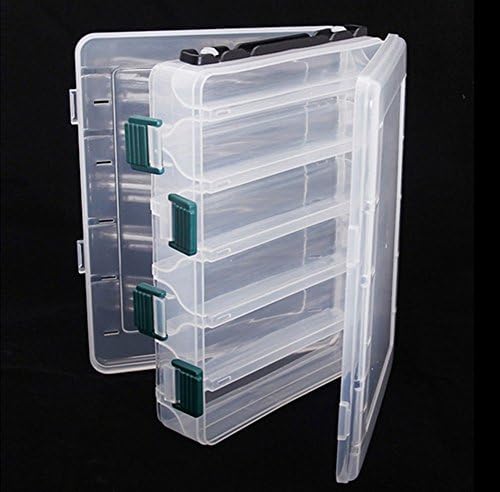 Double Sided High Strength Transparent Visible Plastic Fly Fishing Lure Tackle Box with Drain Hole