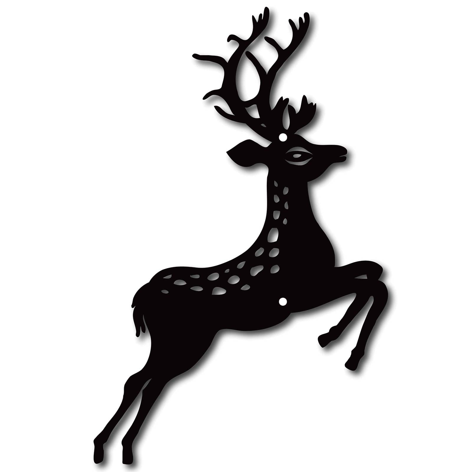CREATCABIN Metal Wall Art Elk Junp Sika Deer Animal Black Hanging Decor Garden Ornaments Sculpture Steel for Christmas Halloween Home Decoration Indoor Outdoor Garden Aesthetic Bedroom 7 x 11inch