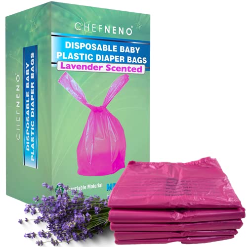 Baby Diaper Disposable Bags (500 Count) Fresh Lavender Scent Easy Tie
