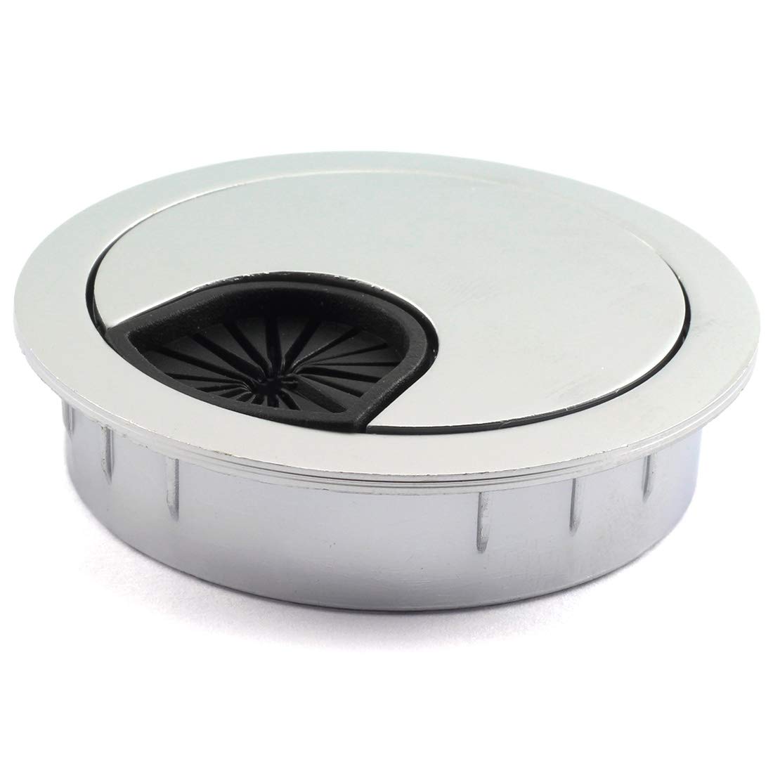 HJ Garden 1pc 2 inch (50mm) Metal Desk Grommets for Managing and Hiding Wire Cord Cable Hole Cover Office PC Desk Cable Cord Organizer Zinc Alloy Cover Silver