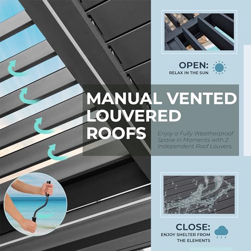 YOLENY 10x13 Electric Louvered Pergola Review: Solar-Powered Outdoor Living Space image 22