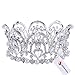 Stuffwholesale Girl Tiaras Silver Rhinestone Crystal Crown Pearl Prom Party Hair Wear with Bobby Pins (Crystal )